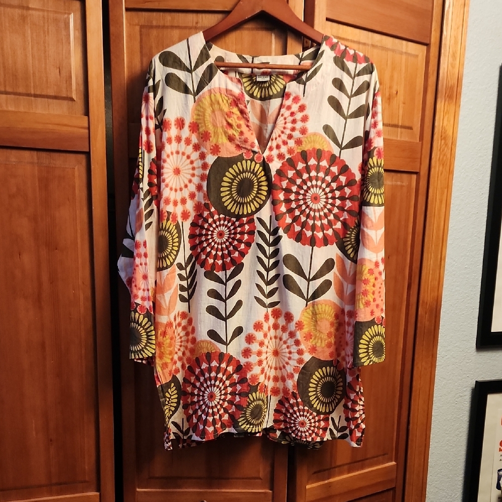 Floral Patterned Women's Top - Multicolor